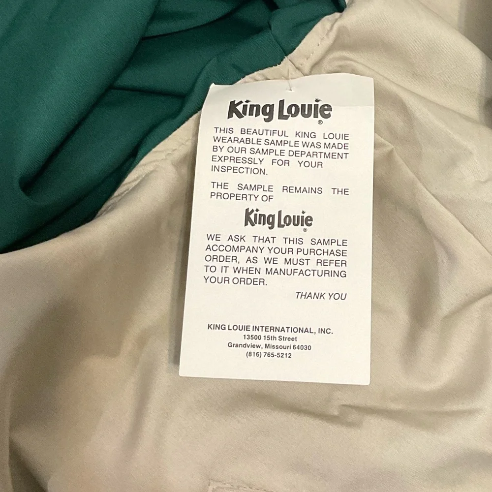 Vintage King Louie Full Zip Jacket Tan / Green XL